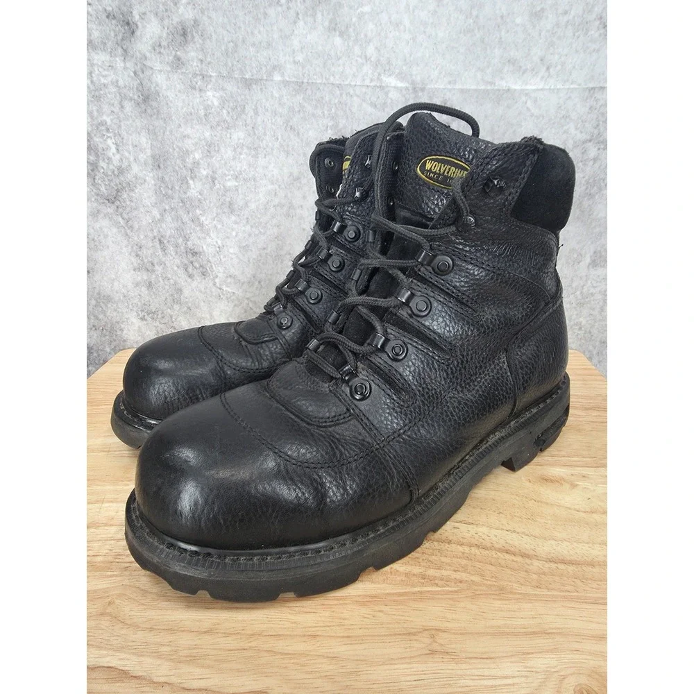 Wolverine Work Boots Mens 11 M Black Leather Steel Toe Workwear ASTM F2413-11